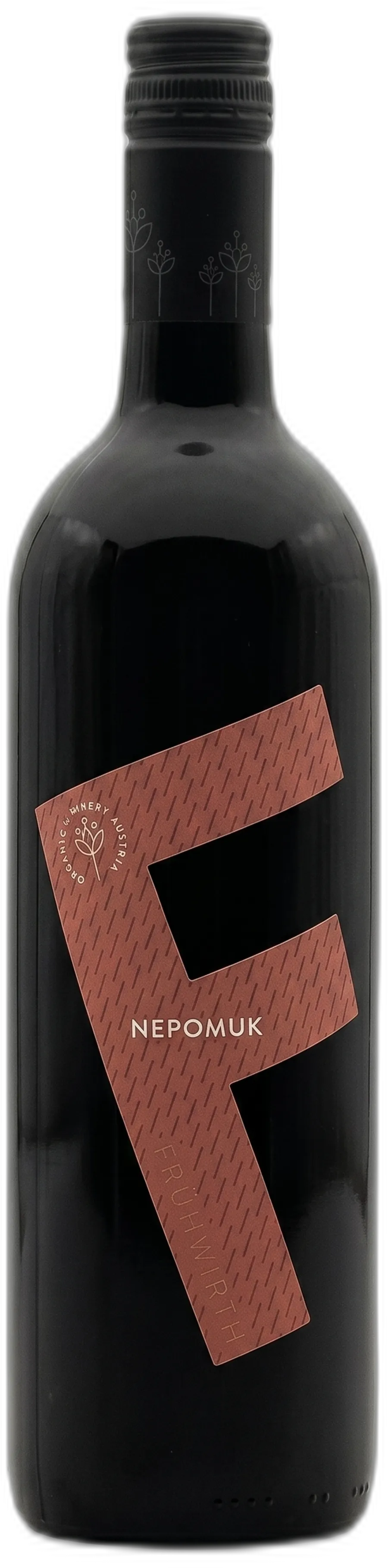 Nepomuk — Rotwein-Cuvée vom Bio-Weingut Frühwirth, freigestellte Flasche